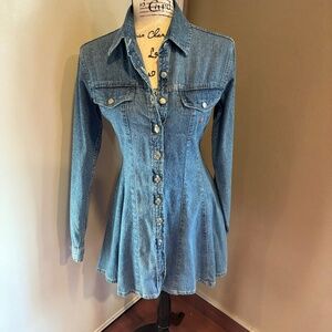Vintage Jordache cotton denim button up mini dress